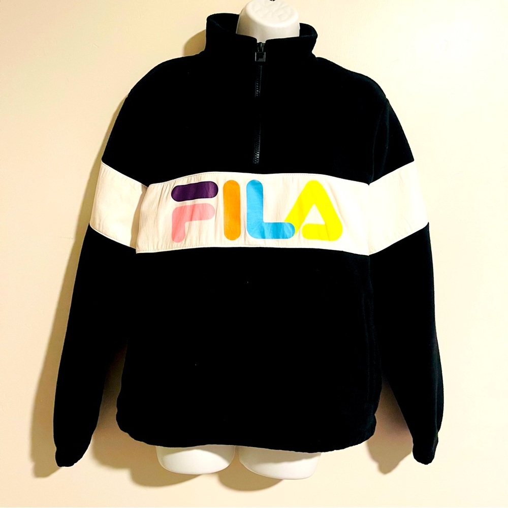 Fila Black and White Fleece Pullover